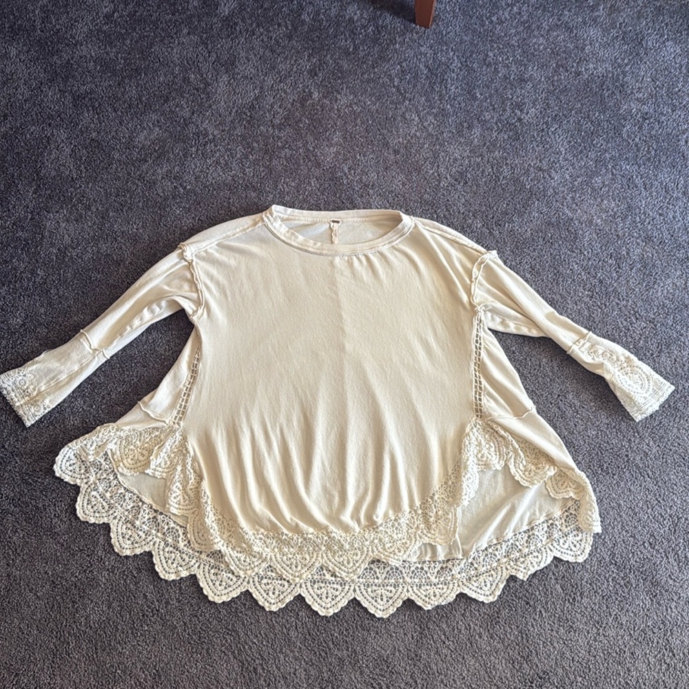 Free People Sparrow long sleeve tunic, cream